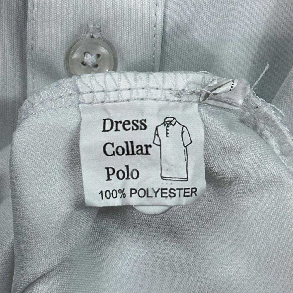 Collars & Co. Dress Collar Polo Mens Large White Short Sleeve Performance Casual - Picture 9 of 9